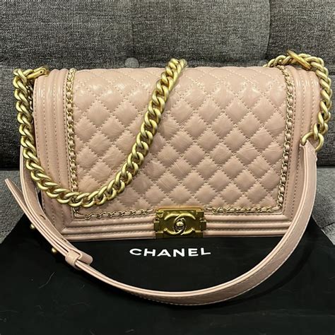 nude chanel boy bag|Chanel Quilted Boy Flapbag in Nude Pink w/Gold / RARE EUC.